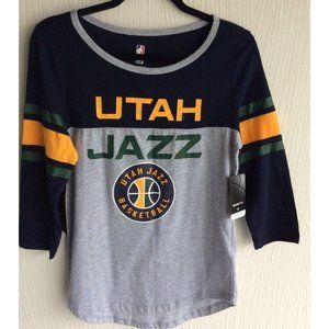 NWT, Utah Jazz, NBA Womens Tee Shirt.  Size S.  3/4 Sleeves